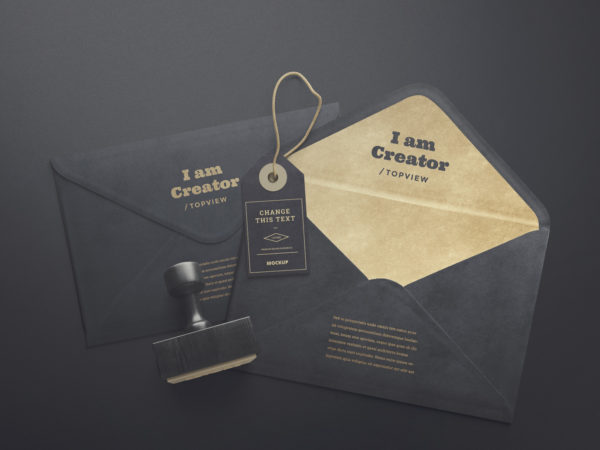 Envelopes and Tag Mockups