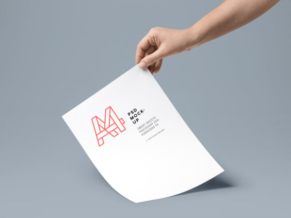 Free A4 Paper PSD Mockup