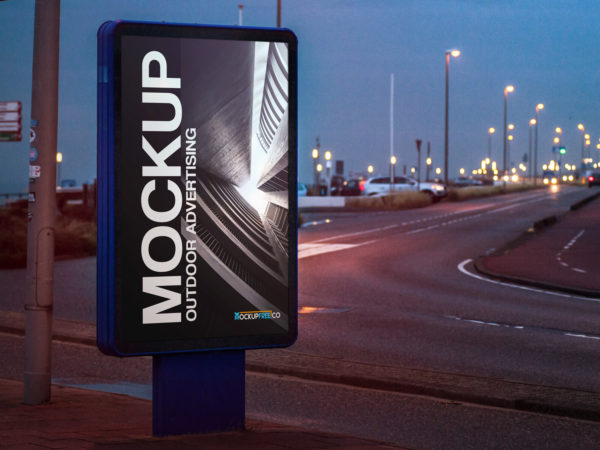 Free Bus Stop Outdoor Advertising Mockup
