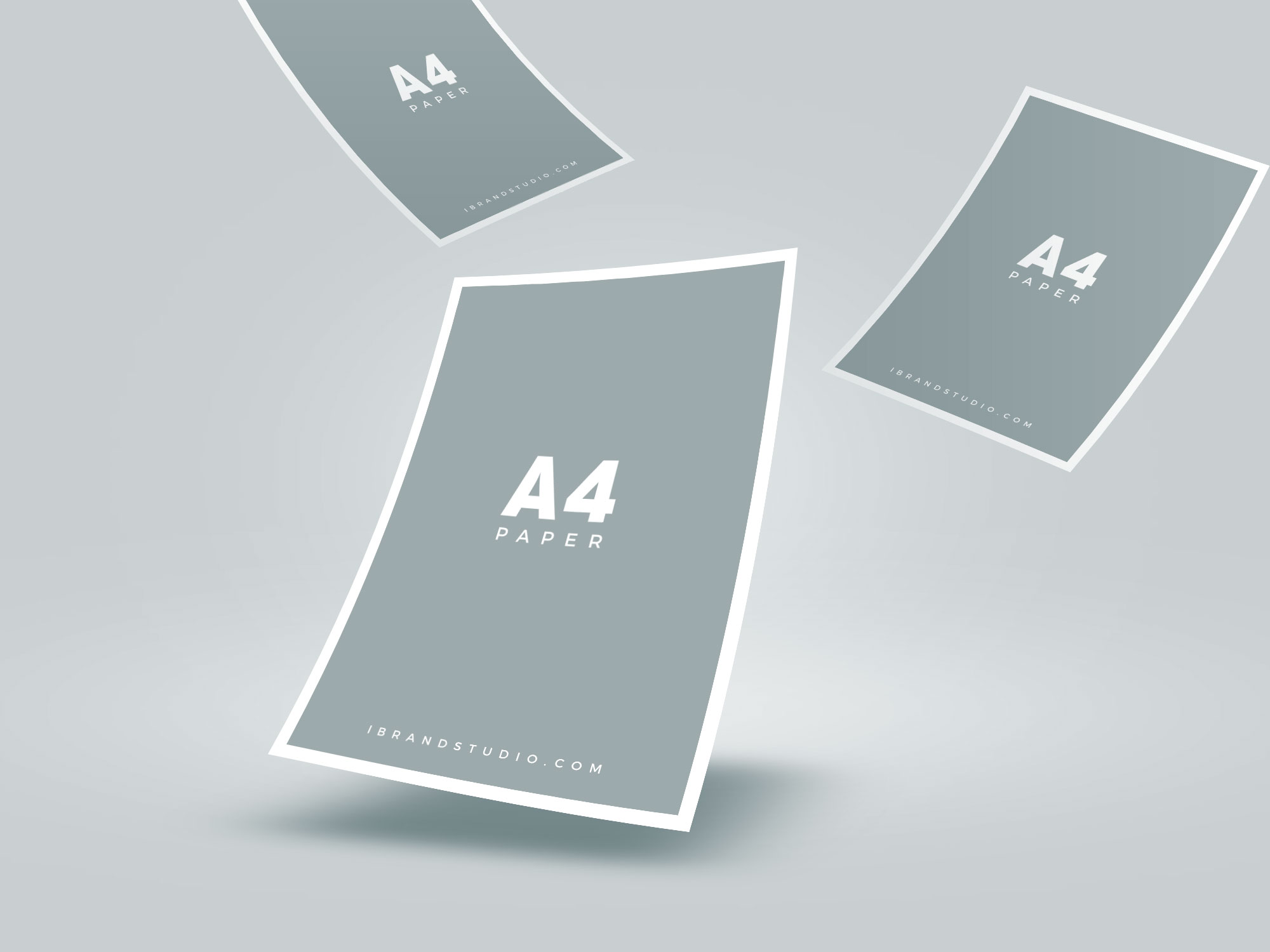 Download Floating A4 Paper Mockup Free Mockup