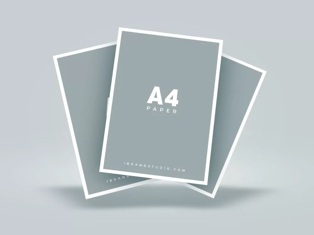 Free Floating A4 Paper Mockup