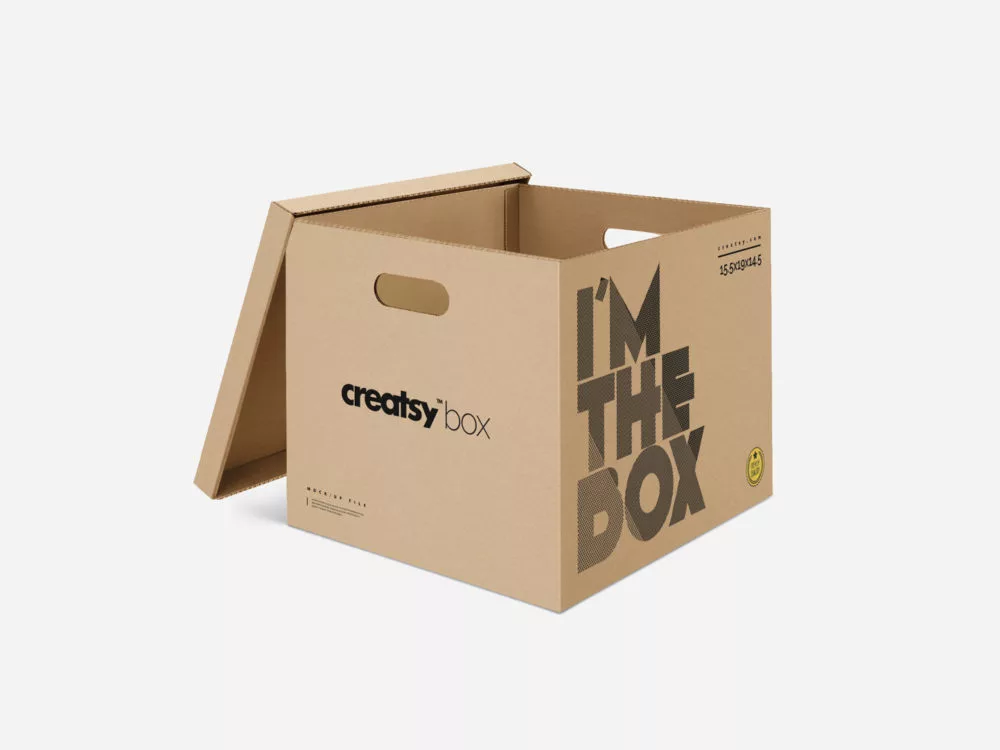 Free Moving Box PSD MockUp