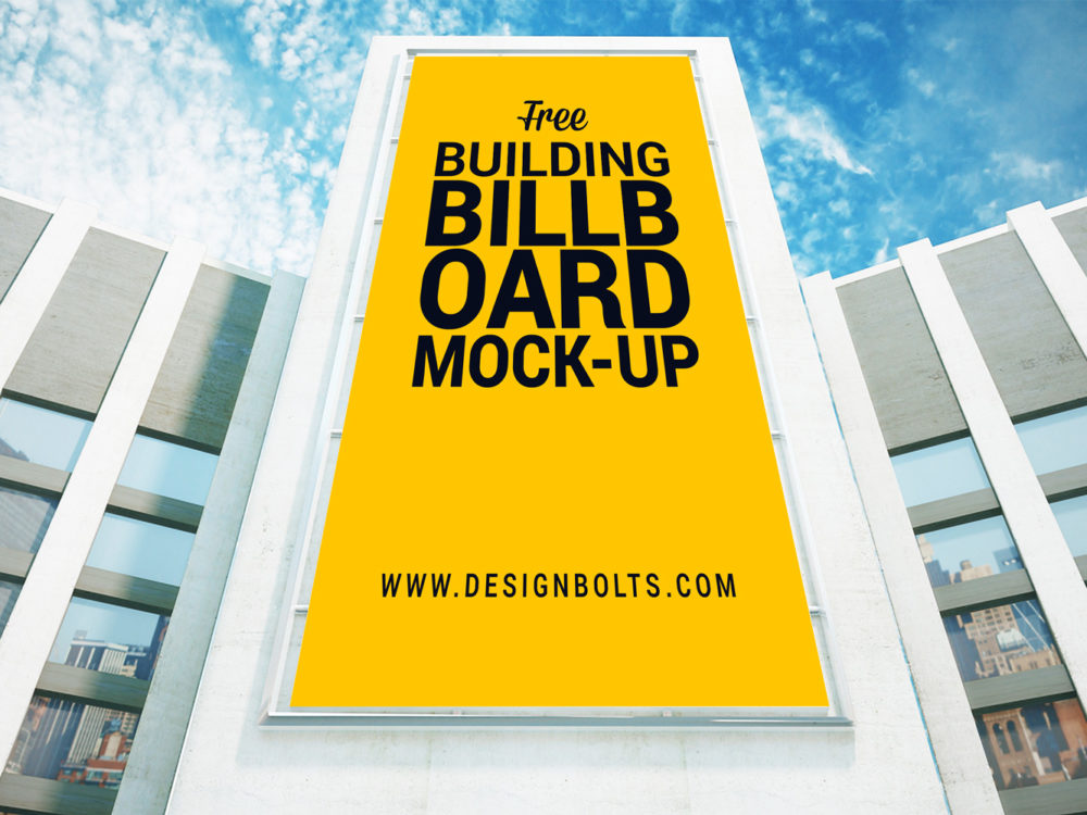 Free Outdoor Advertising Building Billboard Mockup