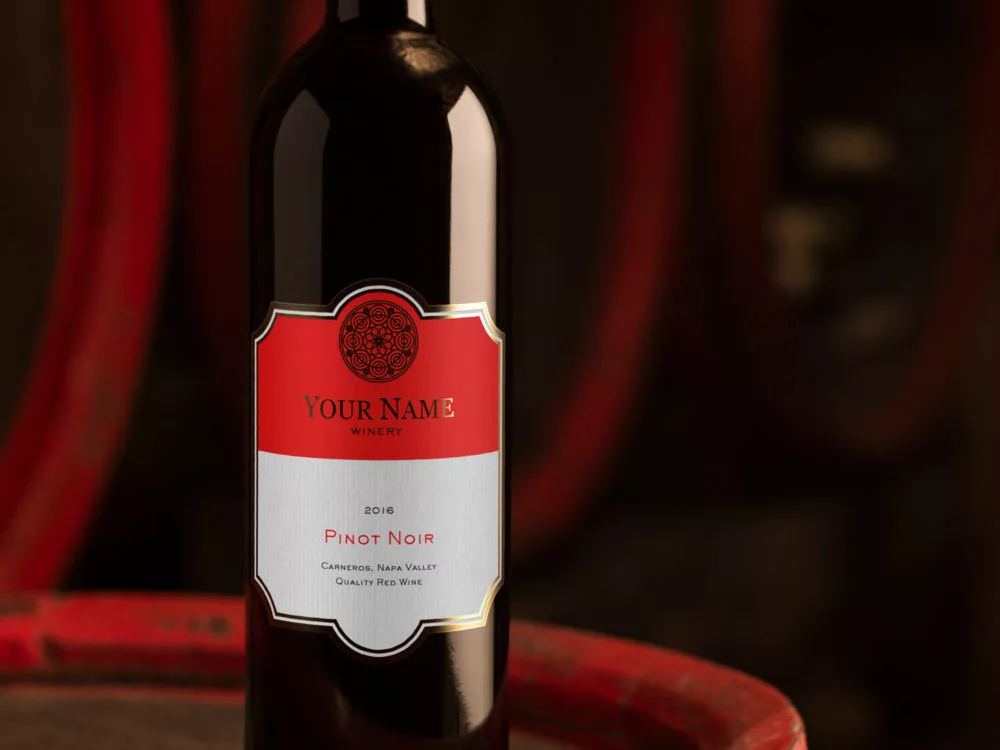 Free Red Wine Bottle Mockup Set