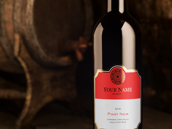 Free Red Wine Bottle Mockup Set