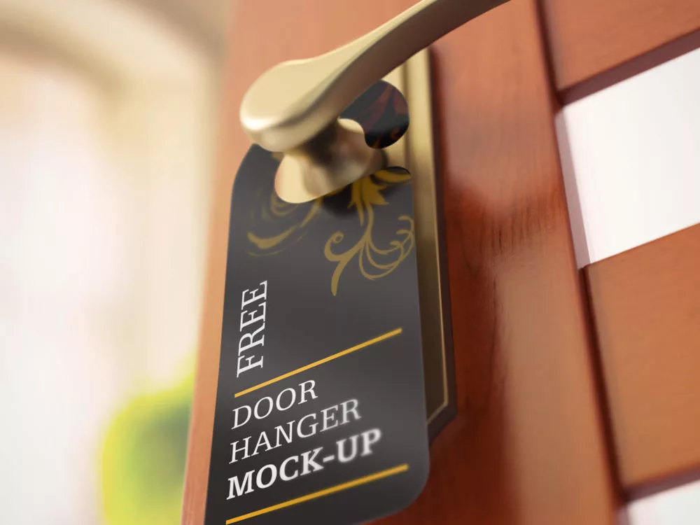Free Set of Door Hanger Mockups