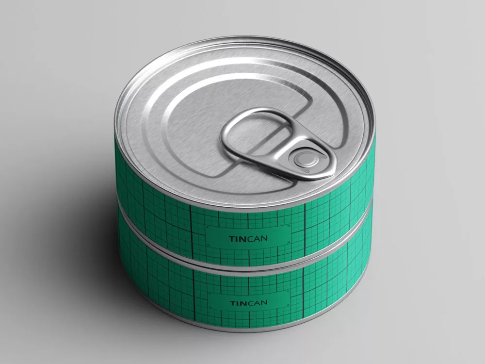 Free Short Tin Can Mock-Up