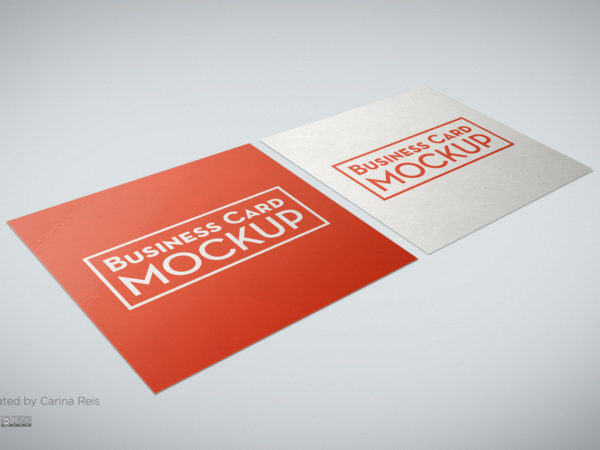 Free Square Business Card Mockup