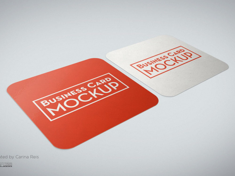 Download Free-Square-Business-Card-Mockup-Round-Corners | Free Mockup