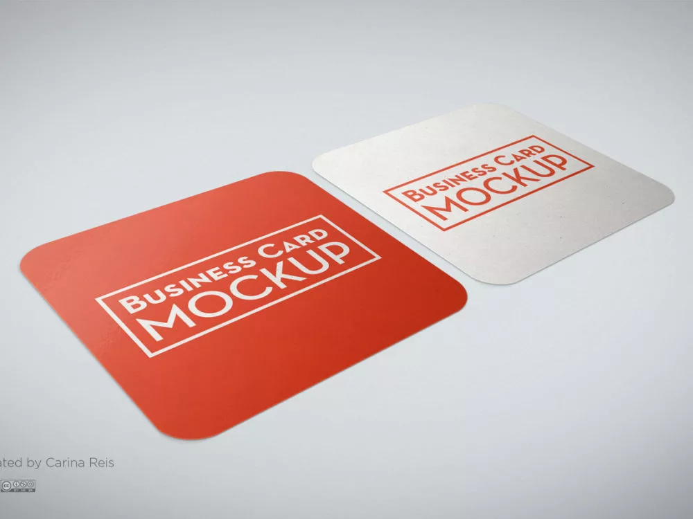 Free Square Business Card Mockup