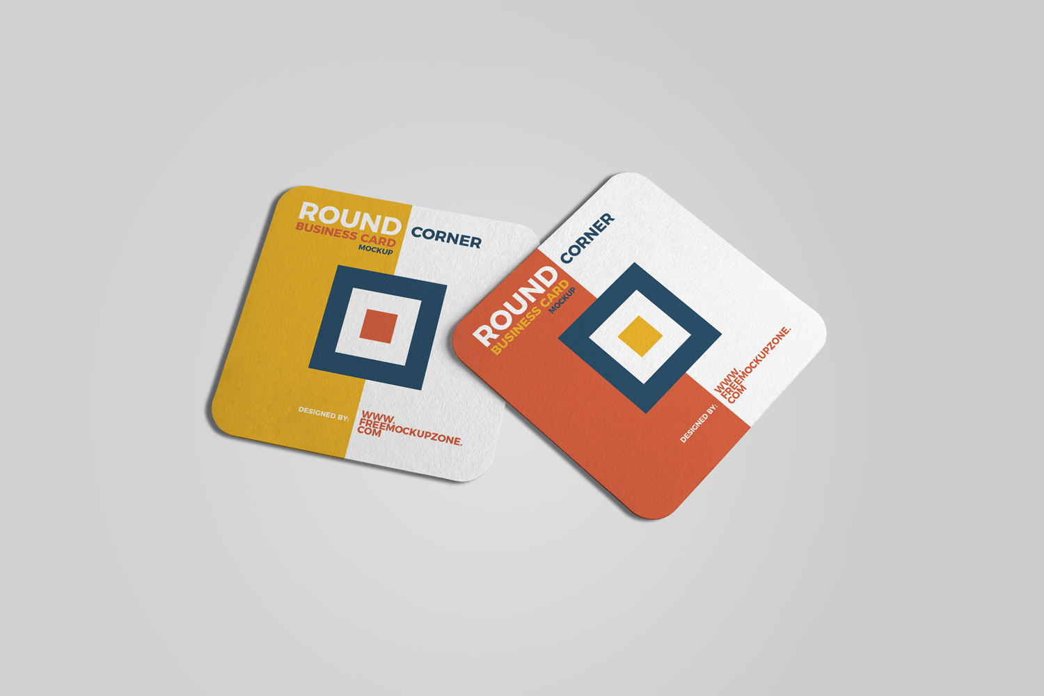 Download Square Round Corner Business Card 2018 Free Mockup Yellowimages Mockups