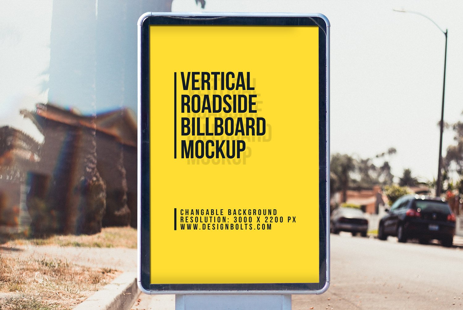 Vertical Street Billboard Mockup Free Mockup