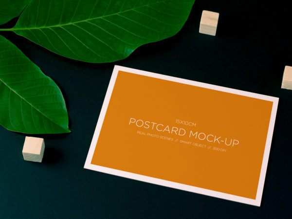 Nature Style Postcard Free Mock Up