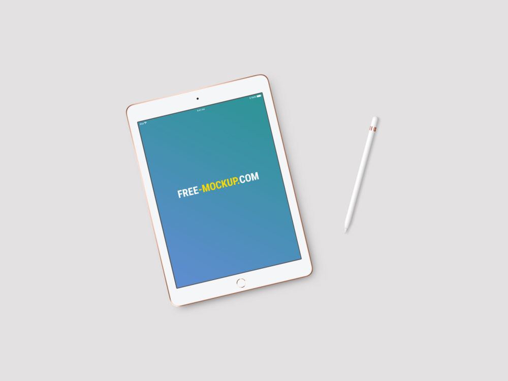 Download New 9 7 Inch Ipad 2018 Mockup With Status Bar Free Mockup