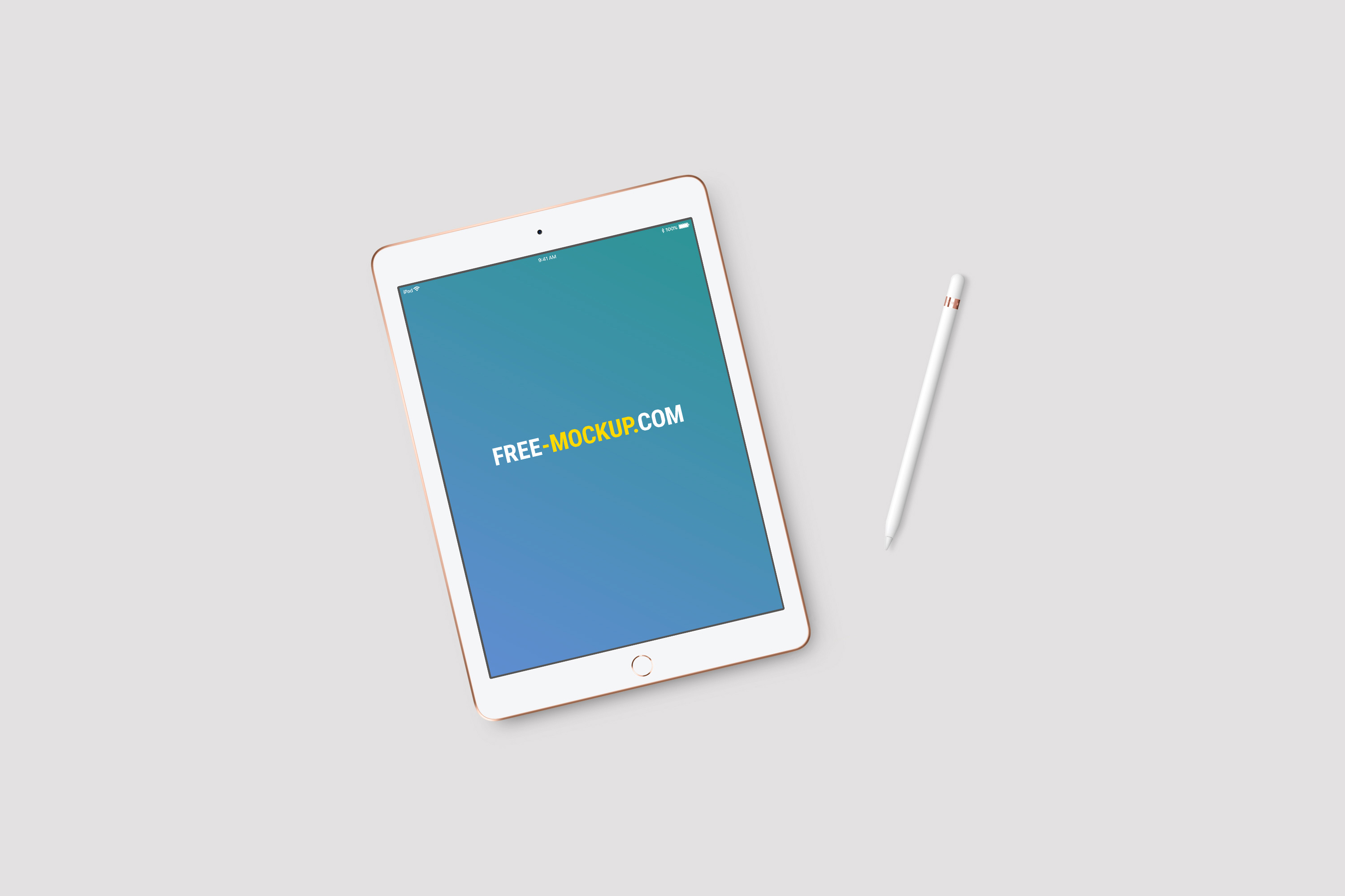 Download New 9 7 Inch Ipad 2018 Mockup With Status Bar Free Mockup