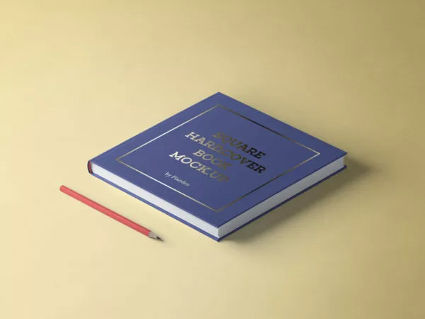 Square Hardcover Book Mockup for Branding