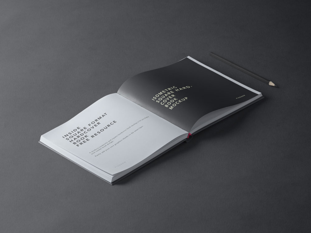 Square PSD Hardcover Book Mockup