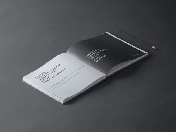 Square PSD Hardcover Book Mockup