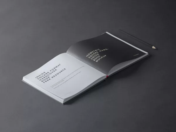 Square PSD Hardcover Book Mockup
