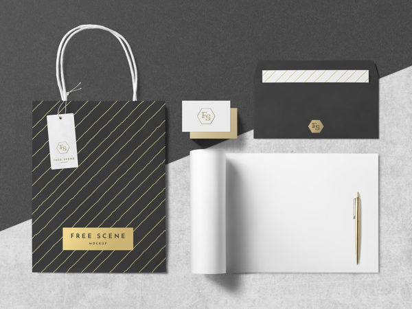 Stationery Scene Free Mockup PSD