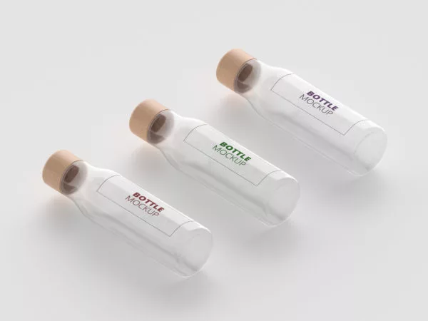 Transparent Plastic Bottle Mockup