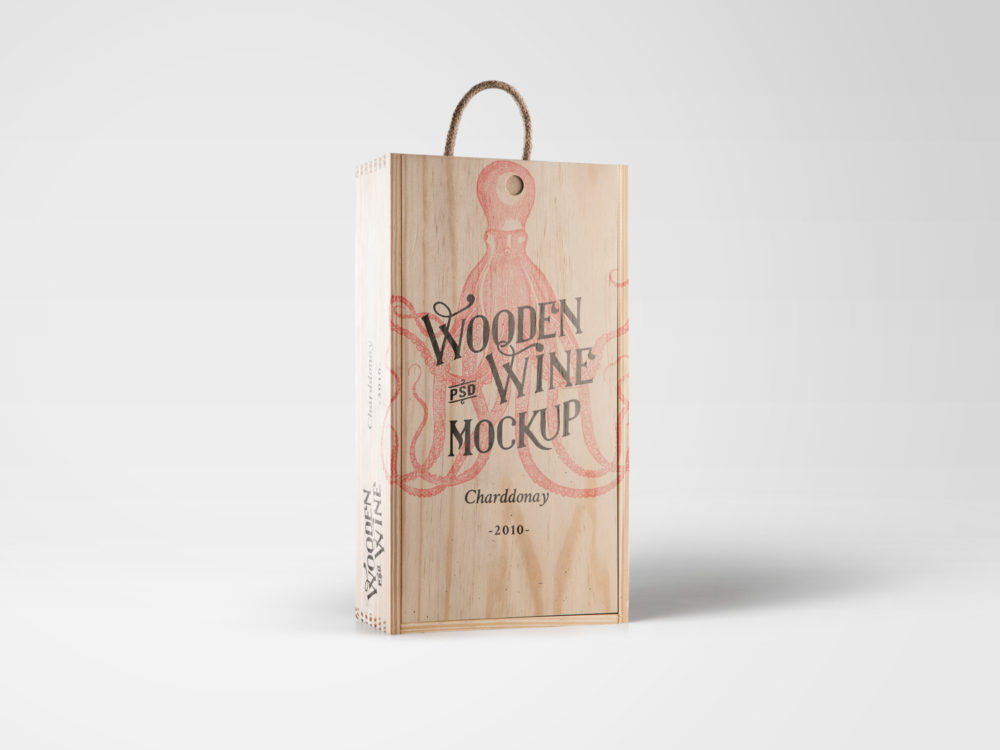 Download Wine Wood Box Mockup | Free Mockup