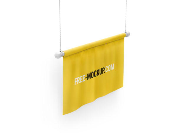 Flag Mockup – Half Side View