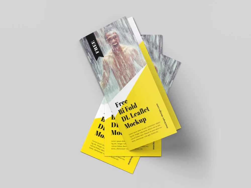 Free Bi-fold DL Brochure Mockup