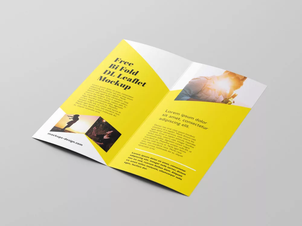 Free Bi-fold DL Brochure Mockup