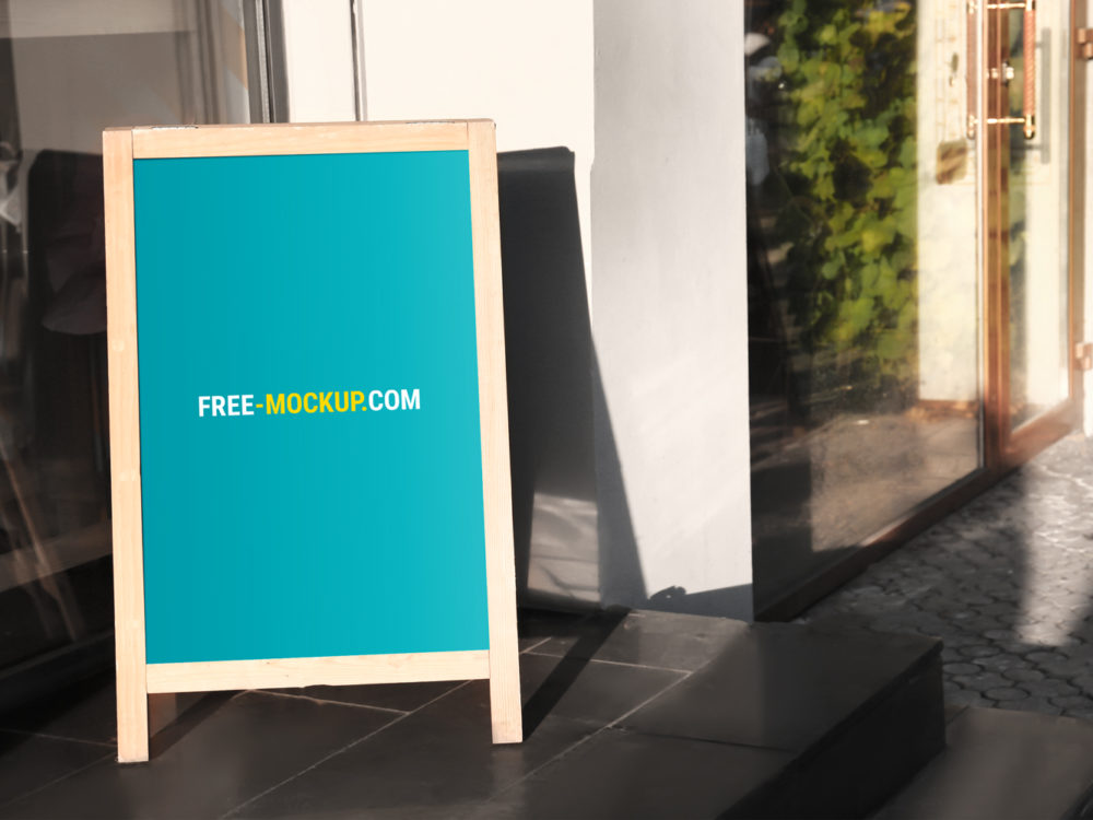 Free outdoor advertising sign stand mockup psd | free mockup