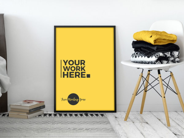 Room Interior Standing Poster Mockup