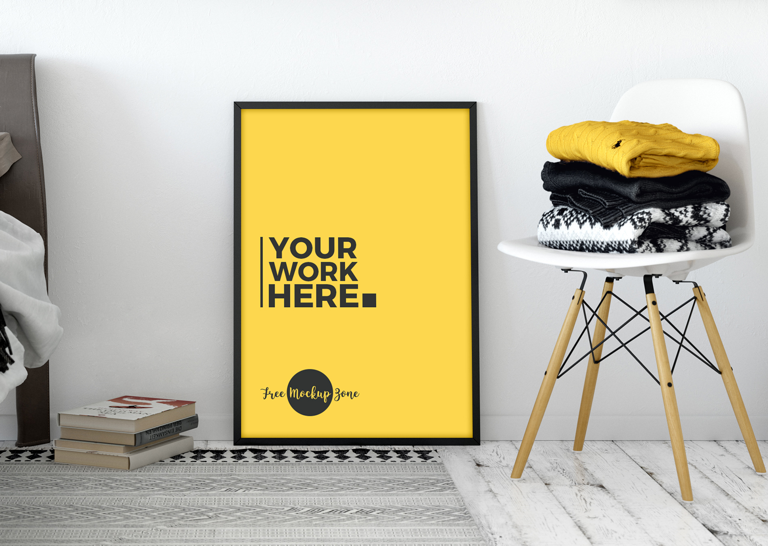 Download Room Interior Standing Poster Mockup Free Mockup