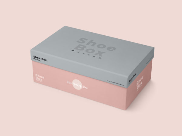 Free Shoe Box Mockup PSD 2018