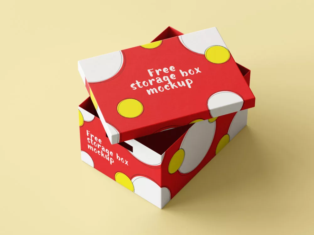 Free Storage Box Mockup