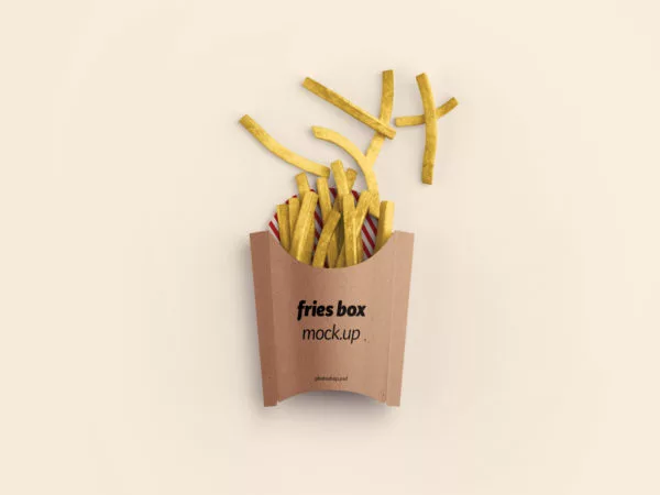 Fries Box Packaging Mockup PSD