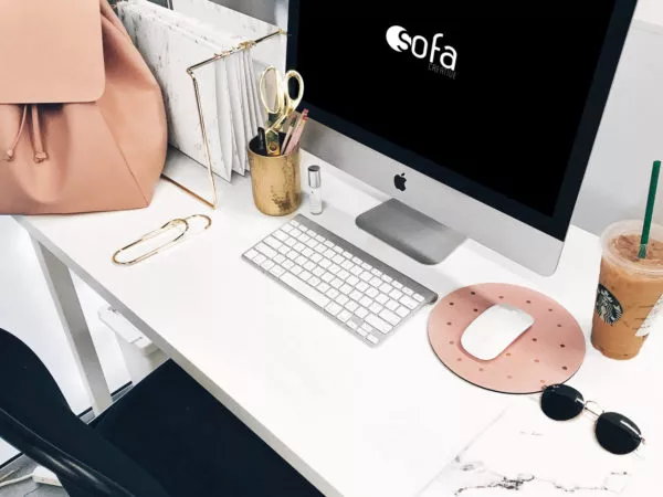 Girl Desk Workspace iMac Mockup