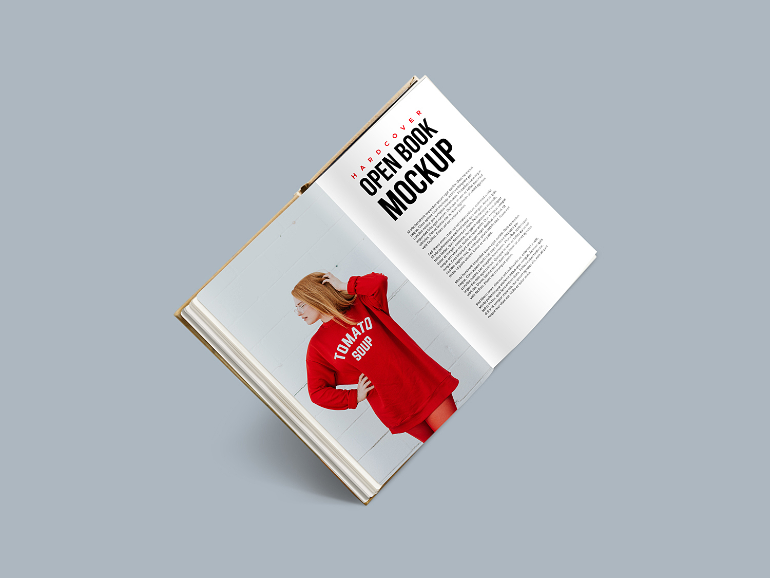 Hardcover Open Book Mockup | Free Mockup