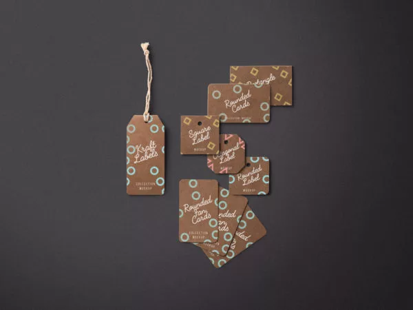 Kraft Label Cards Free Mockup