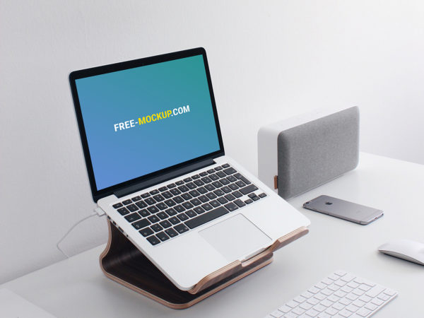 MacBook Pro on Stand Mockup