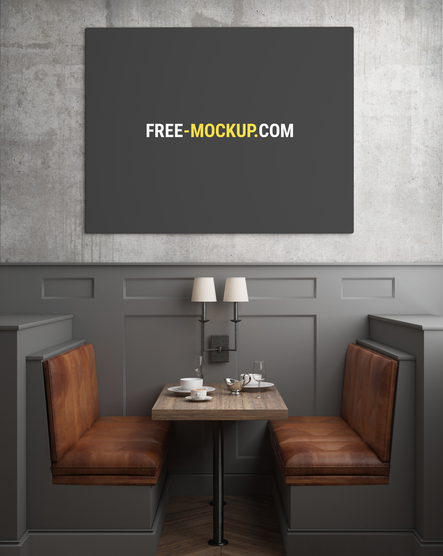 Restaurant Poster Painting Mockup Free Mockup