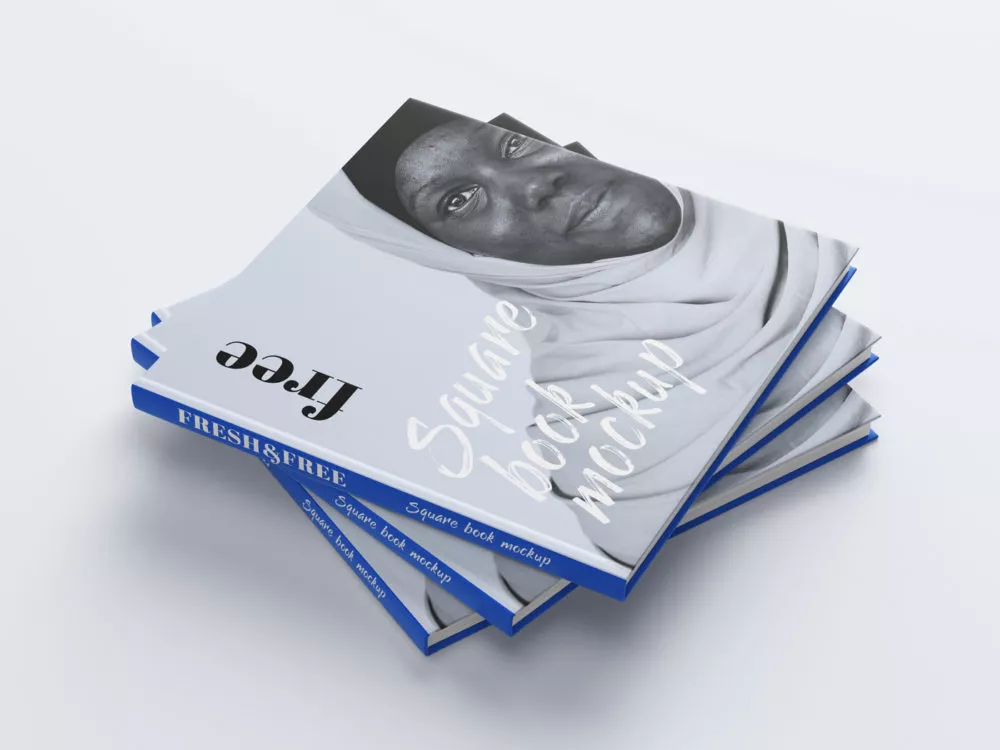 Square Book Free Mockup