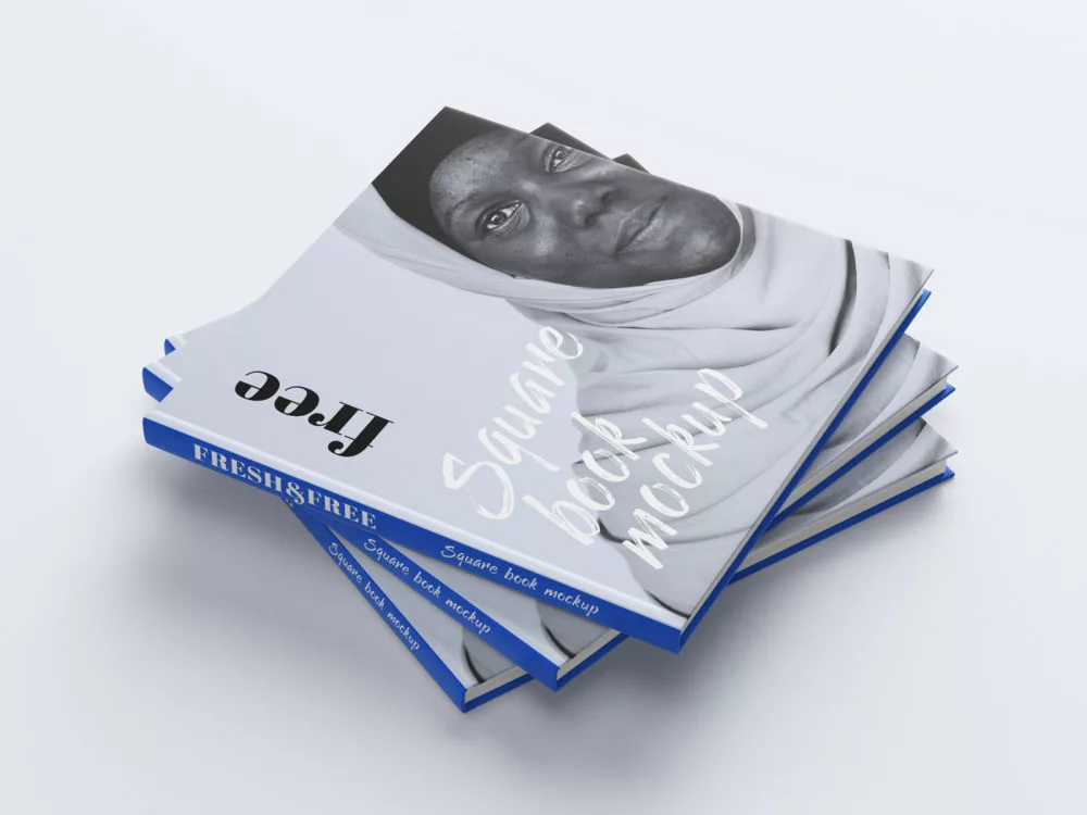 Square Book Free Mockup