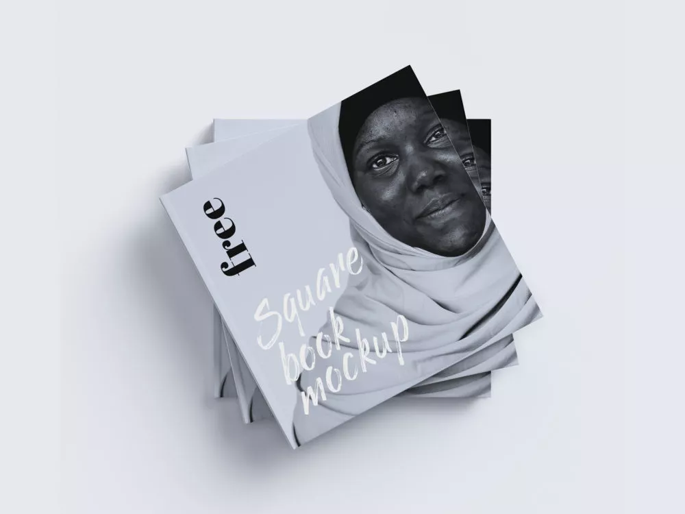 Square Book Free Mockup