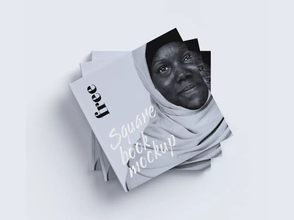 Square Book Free Mockup