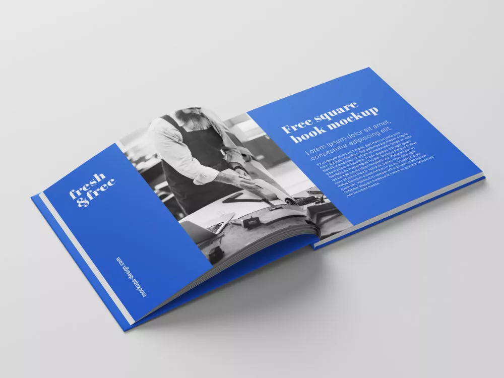 Square Book Free Mockup