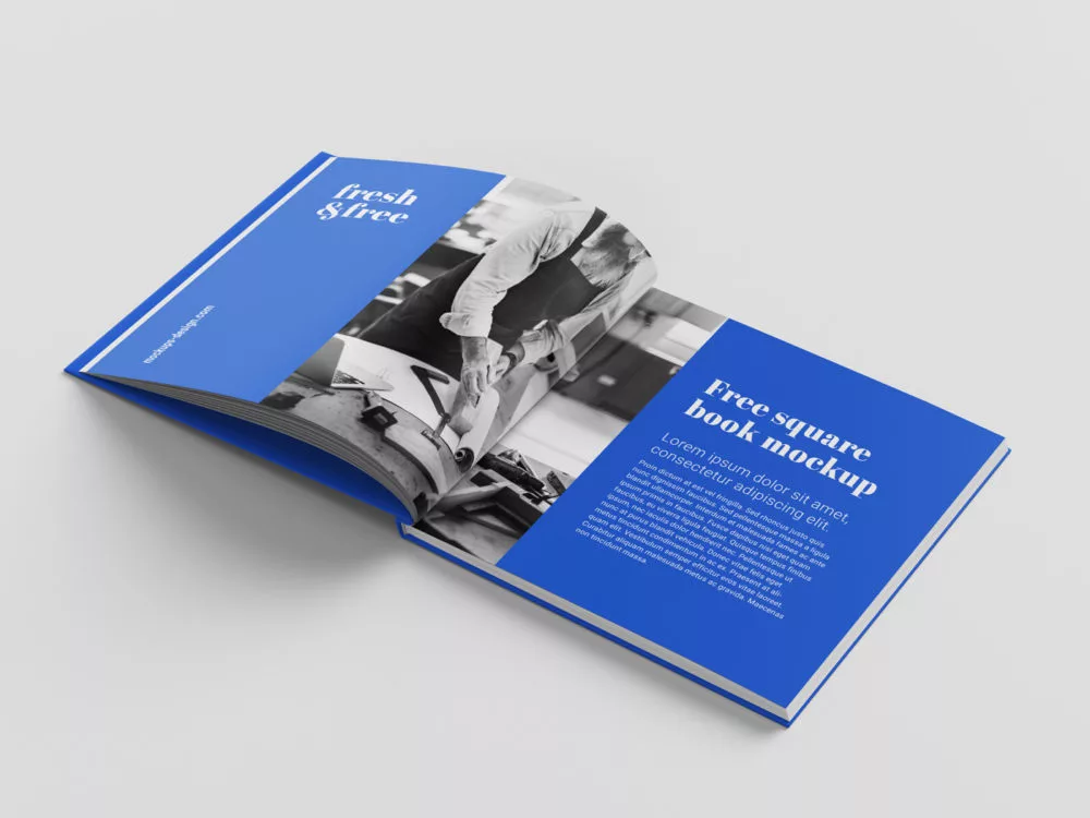 Square Book Free Mockup