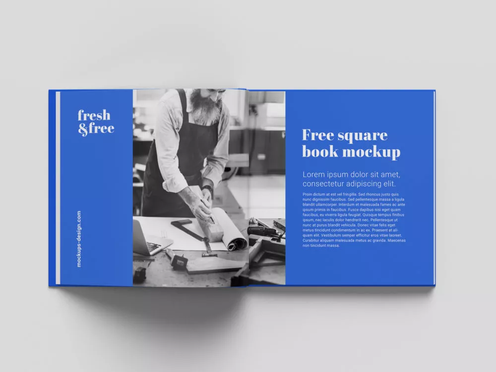 Square Book Free Mockup