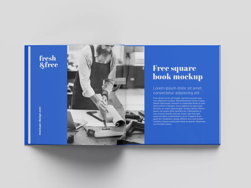 Square Book Free Mockup