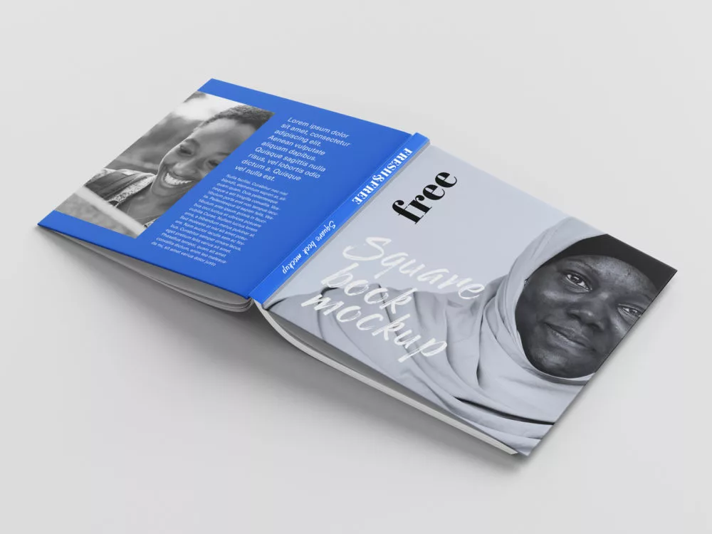 Square Book Free Mockup
