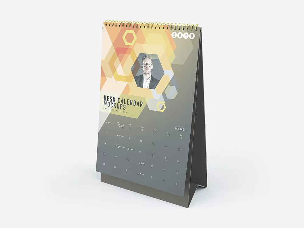 Vertical Desk Calendar Mockup
